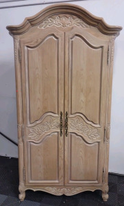 Real Oak Wood Armoire-Champagne Finish