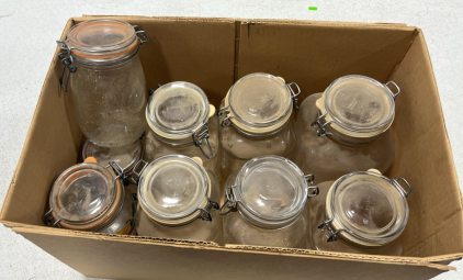 (9) Glass Jars - Various Sizes -