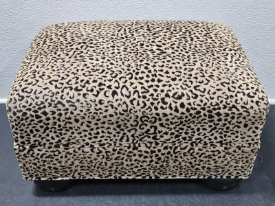 Leopard Print Ottoman - 23"W x 12"H x 16"D