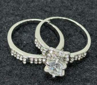 2pcs/set Classical Silver Rings- Unknown Size
