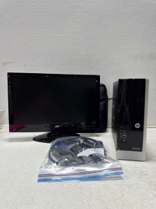 (1) HP 20 inch LED Backlit Monitor & HP Pavilion Slimline Desktop PC