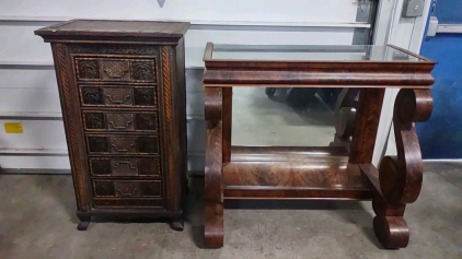 (1) Vintage 6-Drawer Storage Drawer & (1) Vintage Hallway Table/ Couch Table