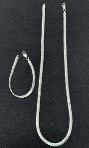 2pcs Silver .925 Necklace & Bracelet