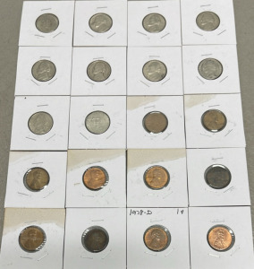 (20) Coin Set Including US -1974, 1978-D Penny & 2001 Nickel Set