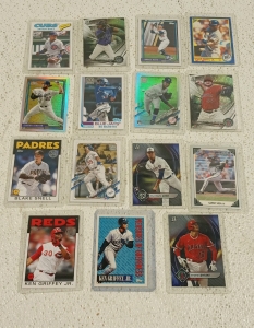 (15) Holographic Rare Baseball Cards in Toploaders