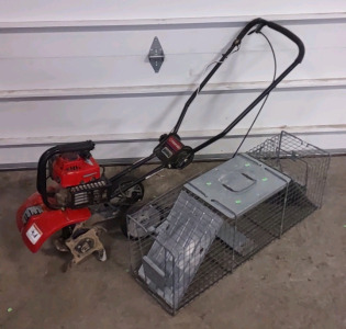 (1) Troy-Bilt Gas-Powered Garden Cultivator or Tiller, & (1) 36"x 12"x 12&frac12;" Havahart Large 1-Door Easy Set Live Animal Trap