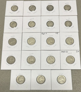 (20) Coins Including1960-P and 1982-D Jefferson Nickels, Roosevelt Dimes, U.S. Mint