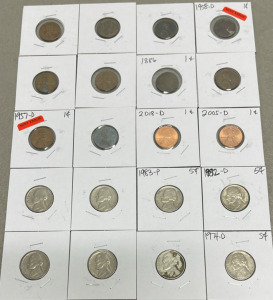(20) Lincoln Wheat Pennies 1937-D & 1950-D Mint Error