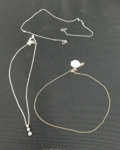 (1) Gold Chain From Jared, (1) Silver Tone Scrap Chain, and (1) Silver Tone Chain With Crystals