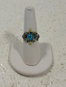 (1) Beautiful Blue Stone Two Tone Dagger Ring