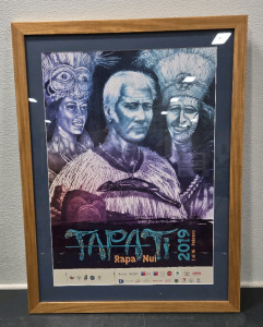 Large Framed Poster of Tapati Rapa Nui Festival in 2019 (Cultural Event on Easter Island) - 25" x 33"