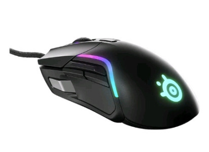 (1) SteelSeries Rival 5 Prism Sync RGB Gaming Mouse W/ 9 Programmable Buttons For FPS, MOBA, MMO & Battle Royale Gaming, 18,000 CPI W/ TrueMove Air Optical Sensor, Black
