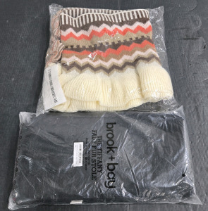 Mixed Color Cardigan Cape/Shawl w/ Tassels / +$25 Value! & Brook + Bay Faux Fur Shawl (Black) / +$30 Value!