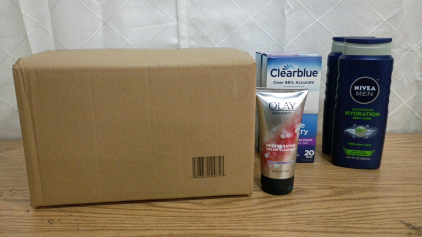 Play Brainy 72pc Marble Run, Olay Regenerist Cream Cleanser, (2) Clear Blue Ovulation Test 20pk, (2) Men's Nivea Body Wash and Whole Box Amazon Overstock