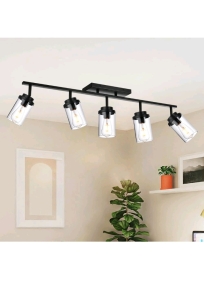 5-Light Track Lighting Fixtures Ceiling,Matte Black with Rotatable Head
