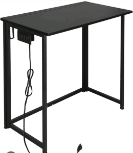 ErgoDesign Computer Desk Folding with Power Outlets Black Oak