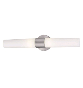 GEORGE KOVACS P5042-144 Saber Vanity Bath Light, 2-Light, 120 Total Watts, 4.75-in H x 20-in W, Brushed Stainless Steel