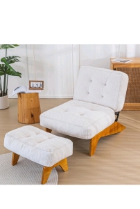 MAXYOYO Adjustable Accent Chair with Ottoman-Beige