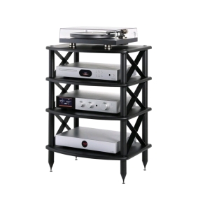 Pangea Audio Vulcan X-Brace Audio Rack 4 shelf Rosenut Red