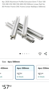 (8) 3D Printer Frame CNC Frame Linear Rails - 500mm / +$100 Value!