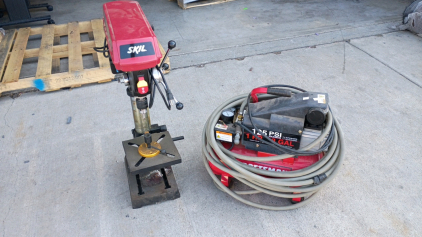 Skil Benchtop Drill Press #3320 and Craftsman 125psi 1hp 3gal Air Compressor with ~100ft Hose