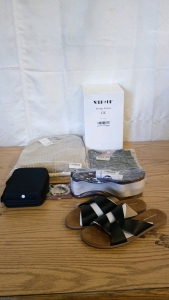 Women's CentroPoint Black Sandals sz8.5, King Size Wedge Pillow Beige, Women's Sweaters, Wood Grain Steering Wheel Cover and Whole Box Amazon Overstock