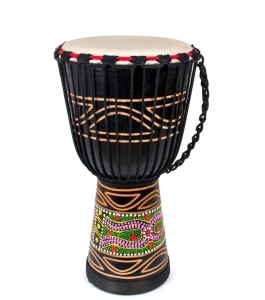 Djembe Drum, AKLOT African Drum Hand-Painted 9.5'' x 20'' Mahogany Goatskin Drumhead