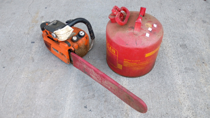 Kioritz Echo 650EVL Chainsaw and Eagle Safety Can 4gal Gas Can