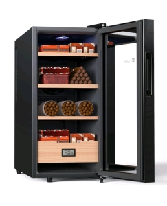 KingChii 26L Electric Cigar Humidors, Temperature Control Cabinet with Spanish Cedar Wood Shelves