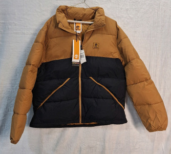 (1) Timberland Men's Synthetic Insulated Puffer, Wheat Boot/ Black, L/G<br/>
