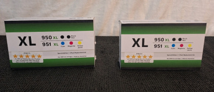 (2) 950XL 951XL Combo Packs Compatible for HP 950 951 XL Ink Cartridge - High Yield 4-Pack (Black Cyan Magenta Yellow) Replacement for OfficeJet Pro 8600 8610 8615 8620 8625 8630 8640 8660 8100 8110 Printers