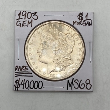 1903 MS68 Rare Gem Morgan Silver Dollar