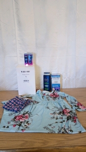 Queen Size Wedge Pillow Smokey Blue, Girls Sundress, (2) Pair Boys Flannel Boxers and Whole Box Amazon Overstock