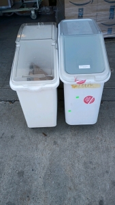 2) Foodsafe Rolling Flour Bins With Lids