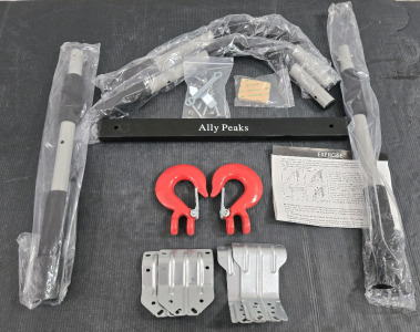 Ally Peaks Door Mount Pull-Up Bar w/ Hardware - 440LB Weight Limit , (2) ⅜" Forged Clevis Slip Hooks , Metal Brackets