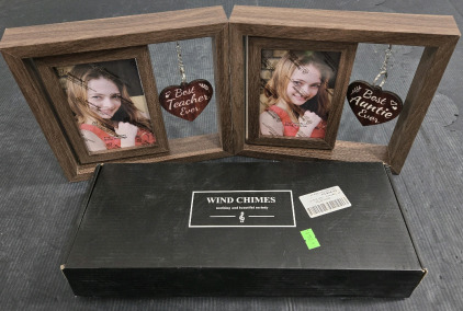 (3) Best Teacher Picture Frames, (1) Best Aunt Picture Frame, (1) Wind Chime