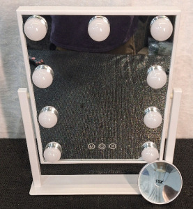 (1) Fabuday - Lighted Makeup Mirror, 10"W x 15"T & (1) Box Of Assorted Amazon Overstock