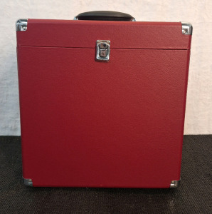 (1) Hard Shell Vinal Record Storage Case, Red