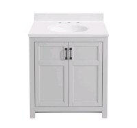 Style Selections Bathroom Vanity Lowry 31" Light Gray Single Sink with White Acrylic Top #5054890 - 4