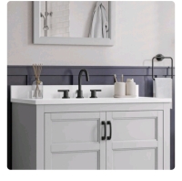 Style Selections Bathroom Vanity Lowry 37" Light Gray Single Sink with White Acrylic Top #5054891 - 2