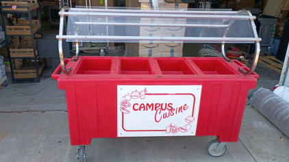 Large Rolling Buffet Style Food Cart 74x58x30