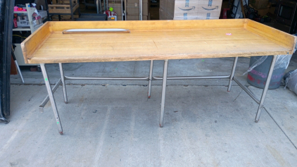 Large Butcher Block Prep Table 96x36x40