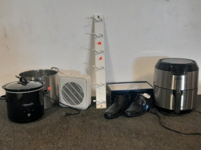 Krups Air Fryer, Crock-Pot, Small Heater, Coat Hanger, Shoes & Pot