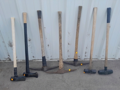 (3) Pickaxes, (2) Axes & (2) Sledge Hammers