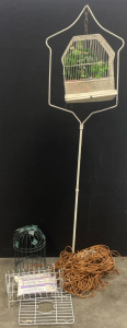 Tall Standing Bird House, Green Decorative Bird House, Crafting Rope & More