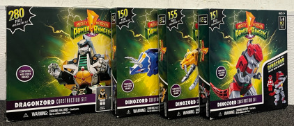 (4) Mighty Morphin Power Rangers Construction Sets