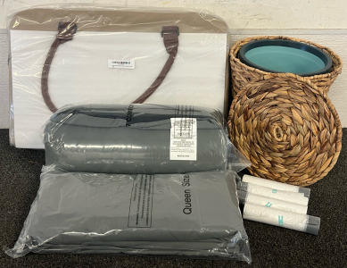 Portable Dog Bed With Bag, Cosybay Down Alternative Queen Comforter Set, 3 Gal Wicker Trashcan