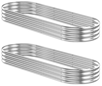 2 Pcs 9 x 3 x 1 FT Galvanized Steel Raised Garden Bed