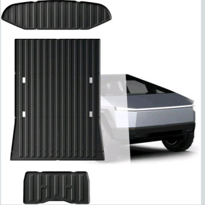 Trunk Bed Mat for 2024 Tesla Cybertruck Accessories, 3PCS TPE Odorless Anti-Slip All Weather Protection Frunk and Rear Trunk Mat, And Window Visors Rain Guards FIT 2019, 2020, 2021, 2022, 2023 Kia Forte &ndash; Side Window Deflectors Vent Shades Sun/Rain Guards