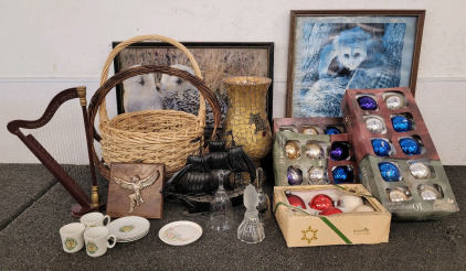 Pictures Of Owls, Baskets, Metal Boat, And More